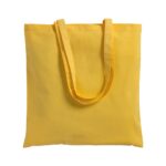 shopper in tela nera personalizzabile gialla